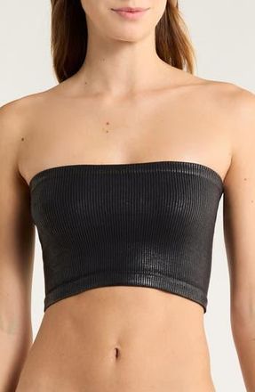 Free People Amelia Foil Bandeau Top in Black Combo at Nordstrom Rack, Size X-Small/small