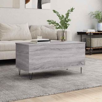 vidaXL Vidaxl - Mesa De Centro Madera Contrachapada Gris Sonoma 90x44,5x45 Cm