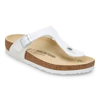 Birkenstock Womens Gizeh Leather Sandals In White
