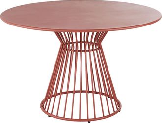 Maisons du monde Mesa de exterior redonda de acero terracota &Oslash;120 cm