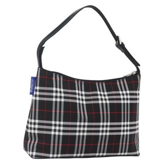 Burberry Nova Check Nylon Black Nylon Handbag (Pre-Owned)