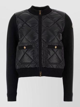 Moncler cotton cardigan quilted design front pockets