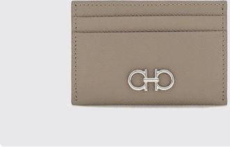 Ferragamo Portacarte Gancini in pelle di vitello con logo metallico