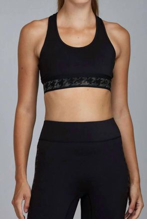 Noli Yoga Crystal Houndstooth Bra In Black