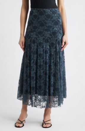 Loveappella Lace Maxi Skirt in Dark Charcoal at Nordstrom, Size X-Small