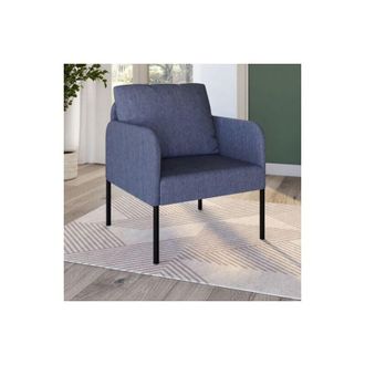 IDMarket Idmarket - Sill&oacute;n Auguste Tela Azul Patas De Metal Negro