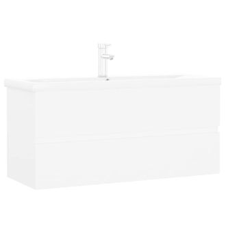 Berkfield Home Sink Cabinet with Built-in Basin White Engineered Wood