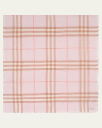 Burberry Wide Check Wool Scarf