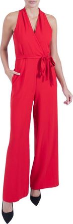 Julia Jordan Tie Waist Wide Leg Jumpsuit in Red at Nordstrom, Size 10