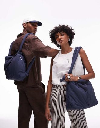 &Ouml;lend Ona - Borsa a tracolla multiposizione blu navy in nylon morbido