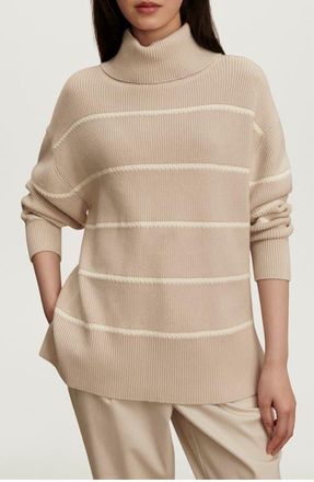 Varley Hamish Split Turtleneck Sweater in Silver Birch at Nordstrom, Size Medium