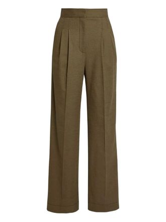 Erdem pleated-front tailored trousers - Green