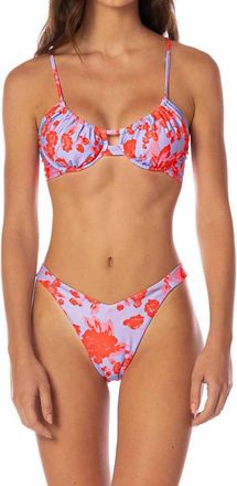 Maaji Reversible Waikiki Regular Rise Double V Bikini Bottom In Lavender Dream