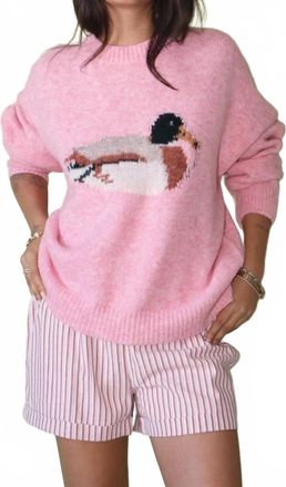 Bailey Rose Duck Graphic Sweater In Pink