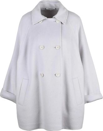 Stefano Mortari Flared Light Grey Coat With Double-Breasted Closure And Soft Texture