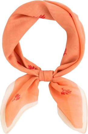 Stone floral-print cotton scarf - women - Cotton - One Size - Orange