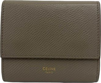 Celine Gray Leather Wallet (Tri-Fold) (Pre-Owned)