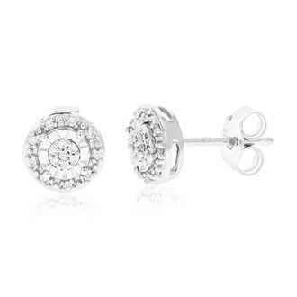 Vir Jewels 1/10 cttw Lab Grown Diamond Composite Earrings in Sterling Silver With Push Backs For Women
