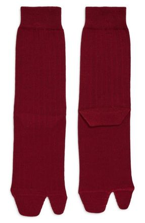 Maison Margiela Tabi Socks in Burgundy at Nordstrom, Size Medium