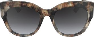 Longchamp 55mm Gradient Butterfly Sunglasses in Marble Brown Beige at Nordstrom