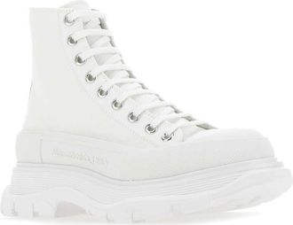 Alexander McQueen Mens White Canvas Sack Sneakers 9000