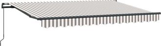 vidaXL Toldo Retr&aacute;ctil Gris Claro Y Blanco. 3,5 X 2 M Tela Vidaxl