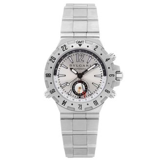 Bulgari Pre-owned Bvlgari Bvlgari Diagono Professional Automatic Silver Dial Mens Watch GMT40S