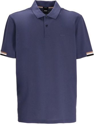 BOSS logo-embossed polo shirt - Blue
