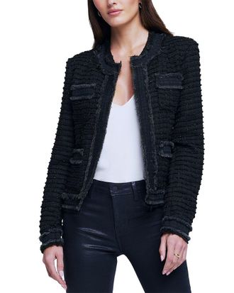 L'agence Lagence Agnes Tweed Denim Jacket