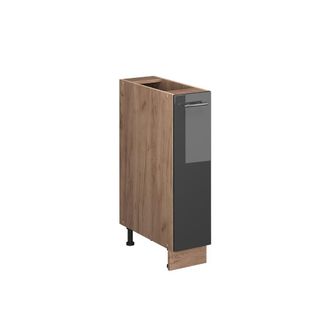 Vicco Mueble De Botica Fame-line, Antracita Alto Brillo/roble Dorado, 20 Cm Sin Encimera, Vicco