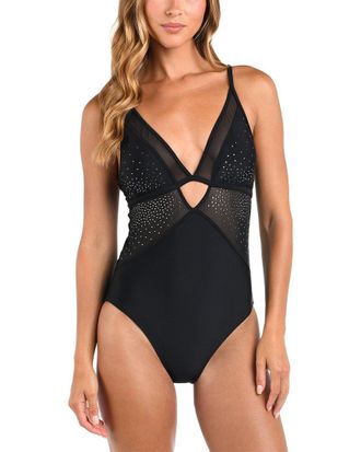 L'agence LAgence Lilou Shine Plunge One-Piece