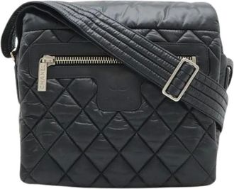 Chanel Pre-owned Cross Body Bags, female, Black, Size: ONE SIZE Pre-owned Vintage Nylon Crossbody Bag