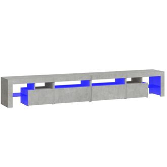 vidaXL Vidaxl - Mueble De Tv Con Luces Led Gris Hormig&oacute;n 260x36,5x40 Cm