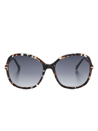 Carolina Herrera Zonnebril met schildpadschild-design - Zwart