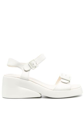 Camper Kaah buckled wedges - White