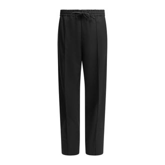 Valentino Wool Blend Drawstring Broeken - Heren - Broeken - Zwart - Maat: XL Wol