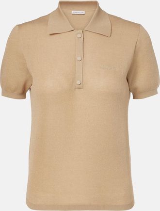 Moncler Polo in misto cotone con logo