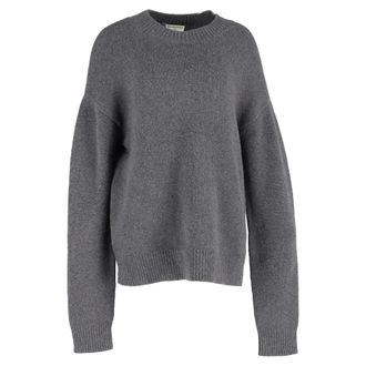 Balenciaga Balenciaga gebreide trui met ronde hals in grijze wol