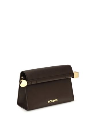 Jacquemus Womens Le Sac Rond Carre Midnight Brown Clutches Bag