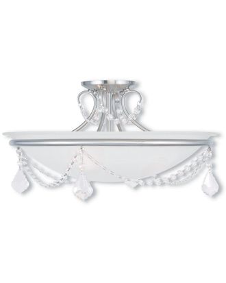 Livex Lighting Livex Chesterfield 3-Light Brushed Nickel Ceiling Mount