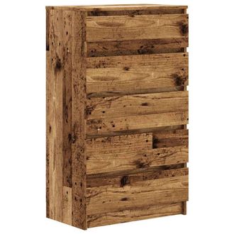 Berkfield Home Drawer Cabinet Old Wood 60x36x103 cm Engineered Wood in Brown | Size: 60 x 36 x 103 cm
