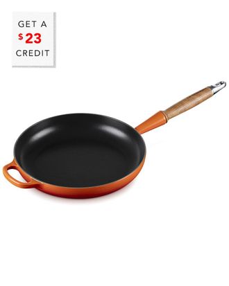 LE CREUSET Signature 10.25In Round Fry Pan With Wood Handle With $23 Credit