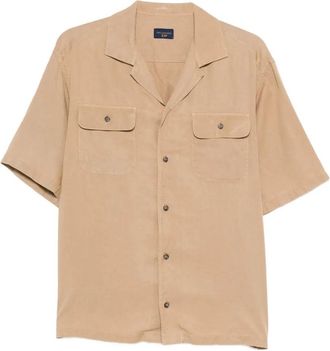Paul & Shark Brown Relaxed-Fit Synthetic Long-Sleeve Shirt