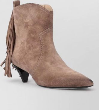 Pinko suede fringe ankle boots