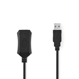 Nedis Cable Usb Activo Usb 20 Usb A Macho Usb A Hembra 480mbps 200 Metros Redondo Niquelado Pvc Cobre Etiqueta
