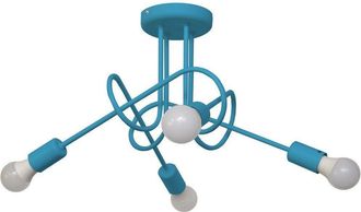 Netlighting Oxford Multi Arm Semi Flush Ceiling Light Turquoise 44cm