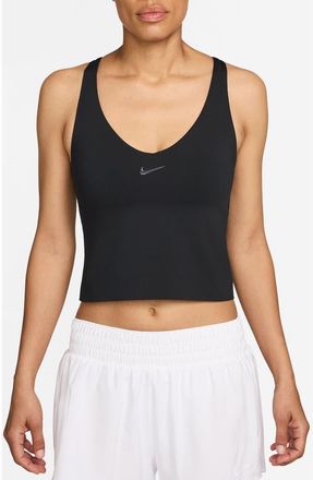 Nike Universa Medium Support Padded Sports Bra Tank in Black/Dark Grey at Nordstrom, Size X-Large Regular