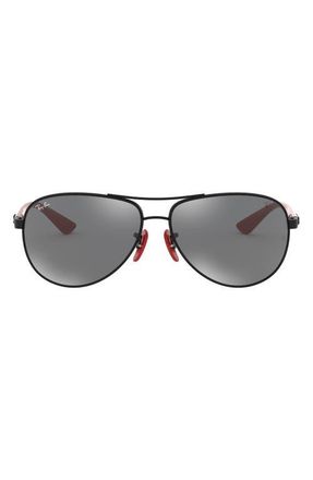 Ray-Ban x Scuderia Ferrari 61mm Pilot Sunglasses in Black at Nordstrom