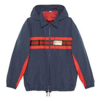 Gucci Mens Gucci Label Nylon Jacket Blue 599935-XDA2J-4206