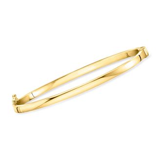 RS Pure by Ross-Simons 18kt Gold Over Sterling Small Polished Bangle Bracelet